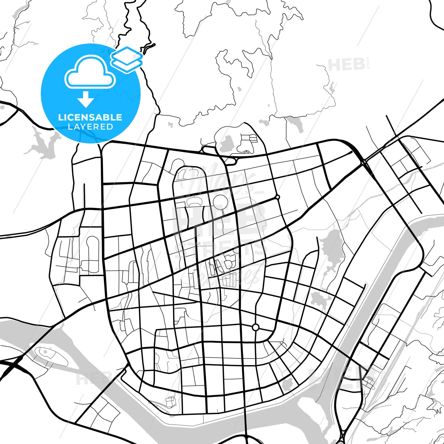 Layered PDF map of Lishui, Zhejiang, China