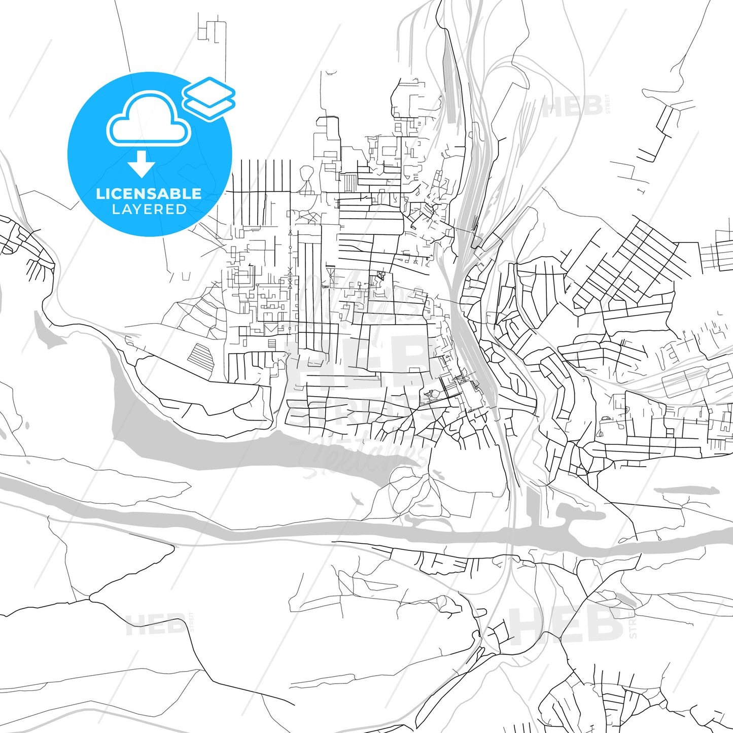 Layered PDF map of Liski, Voronezh Oblast, Russia