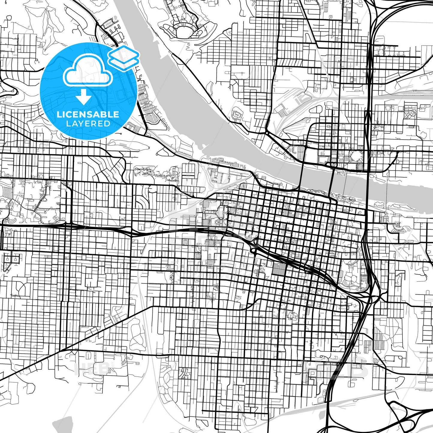 Layered PDF map of Little Rock, Arkansas, United States