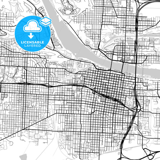 Layered PDF map of Little Rock, Arkansas, United States