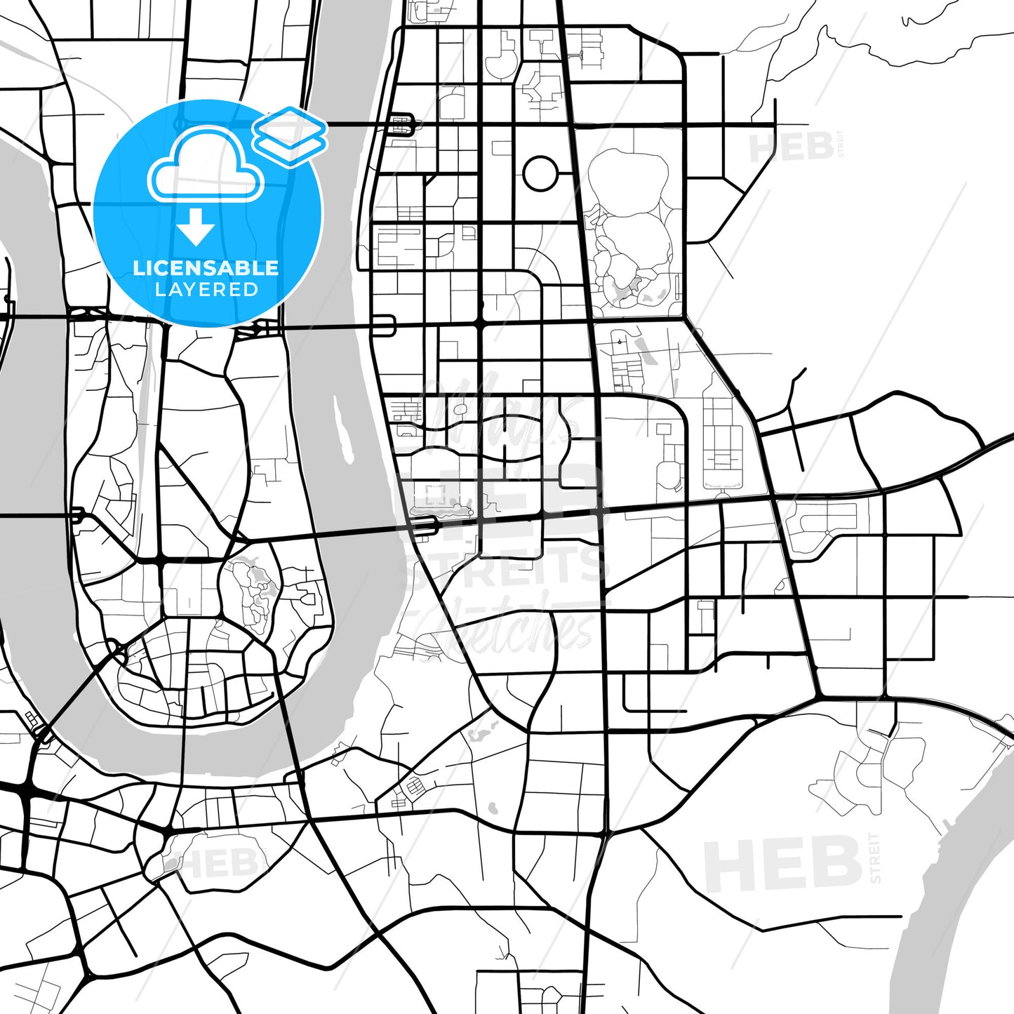 Layered PDF map of Liuzhou, Guangxi, China