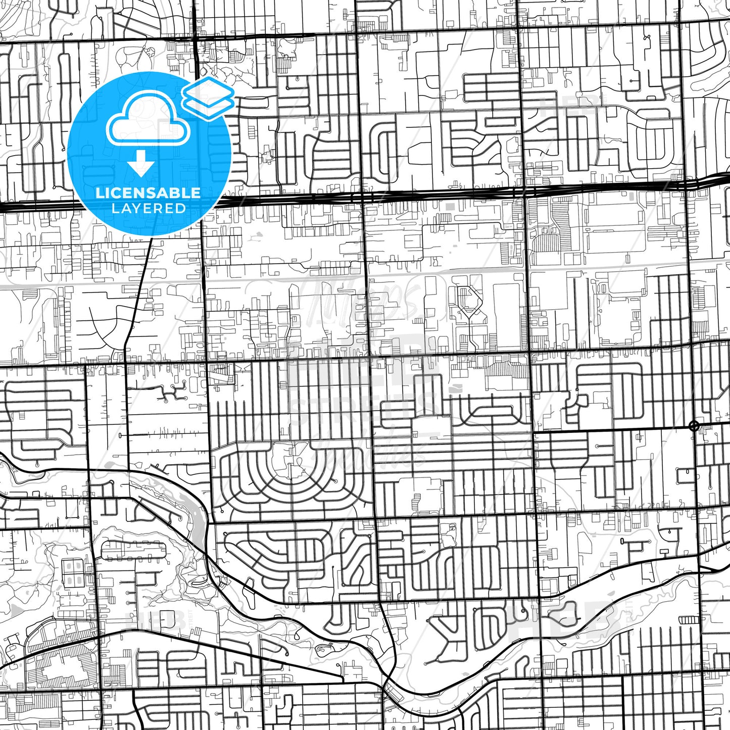 Layered PDF map of Livonia, Michigan, United States