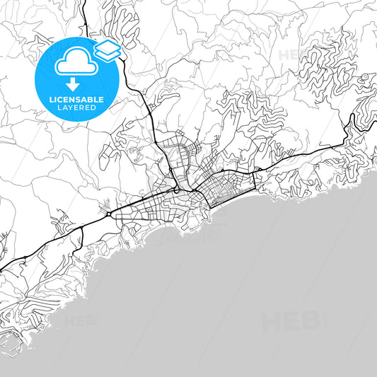 Layered PDF map of Lloret de Mar, Girona, Spain