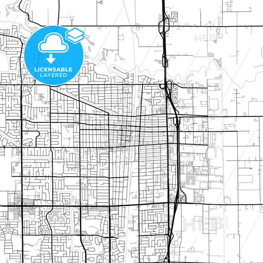 Layered PDF map of Lodi, California, United States