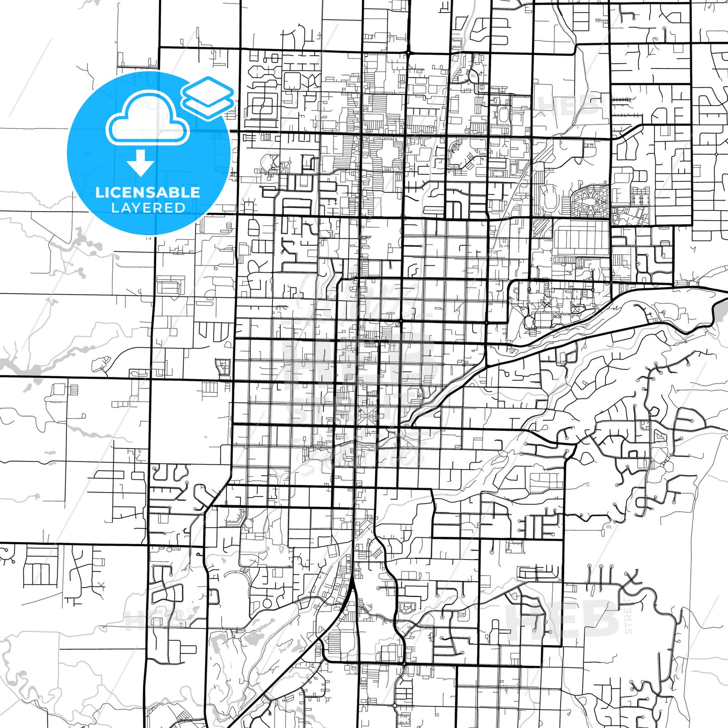 Layered PDF map of Logan, Utah, United States
