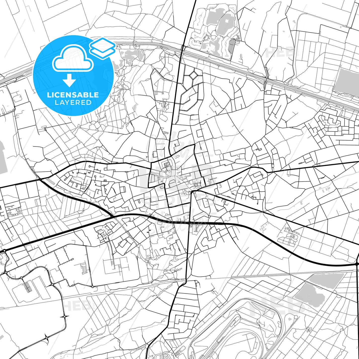 Layered PDF map of Lommel, Limburg, Belgium
