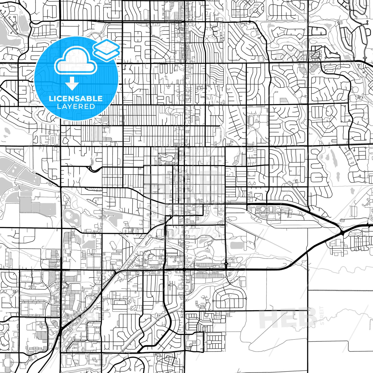 Layered PDF map of Longmont, Colorado, United States