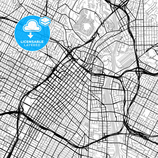 Layered PDF map of Los Angeles, California, United States
