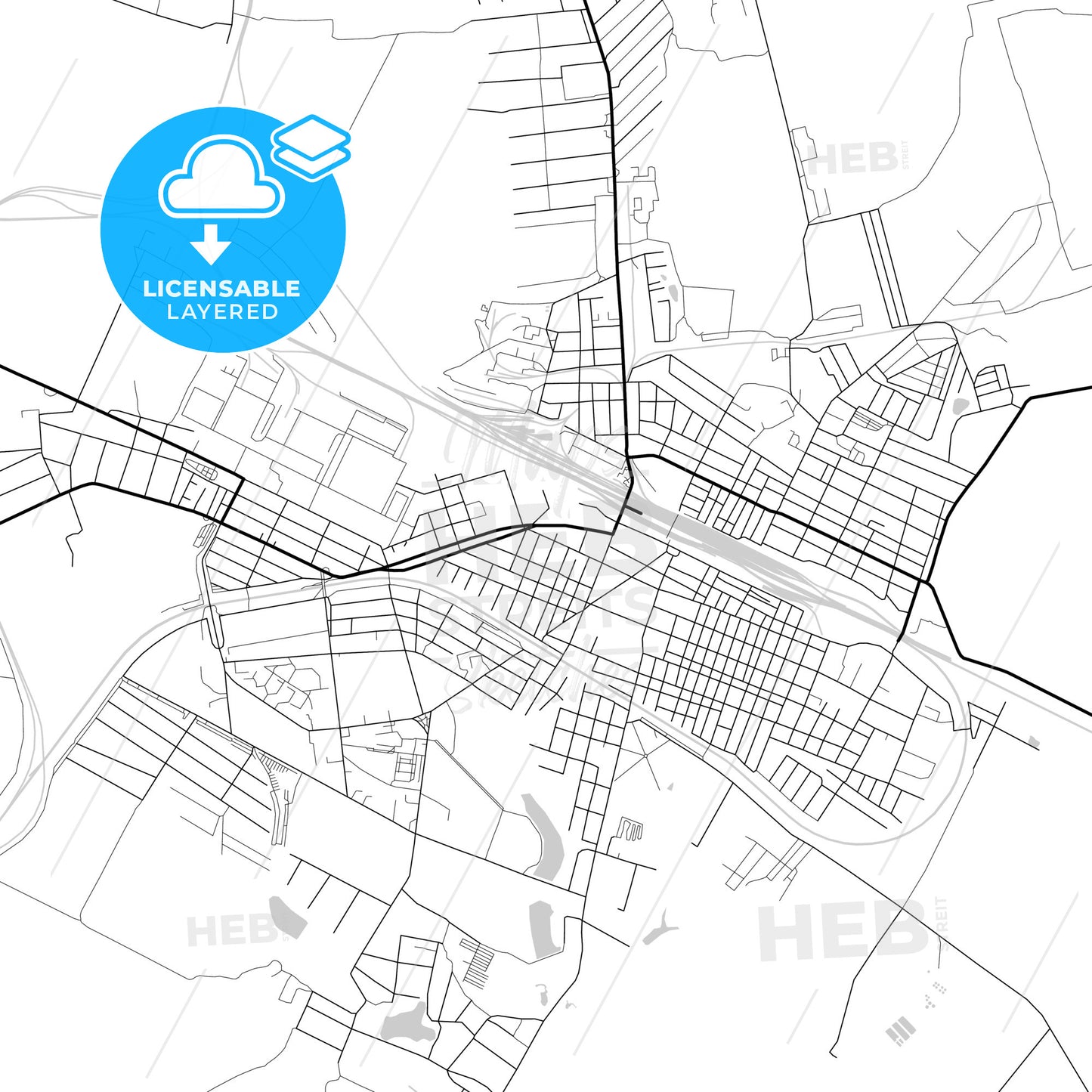 Layered PDF map of Lozova, Kharkiv Oblast, Ukraine