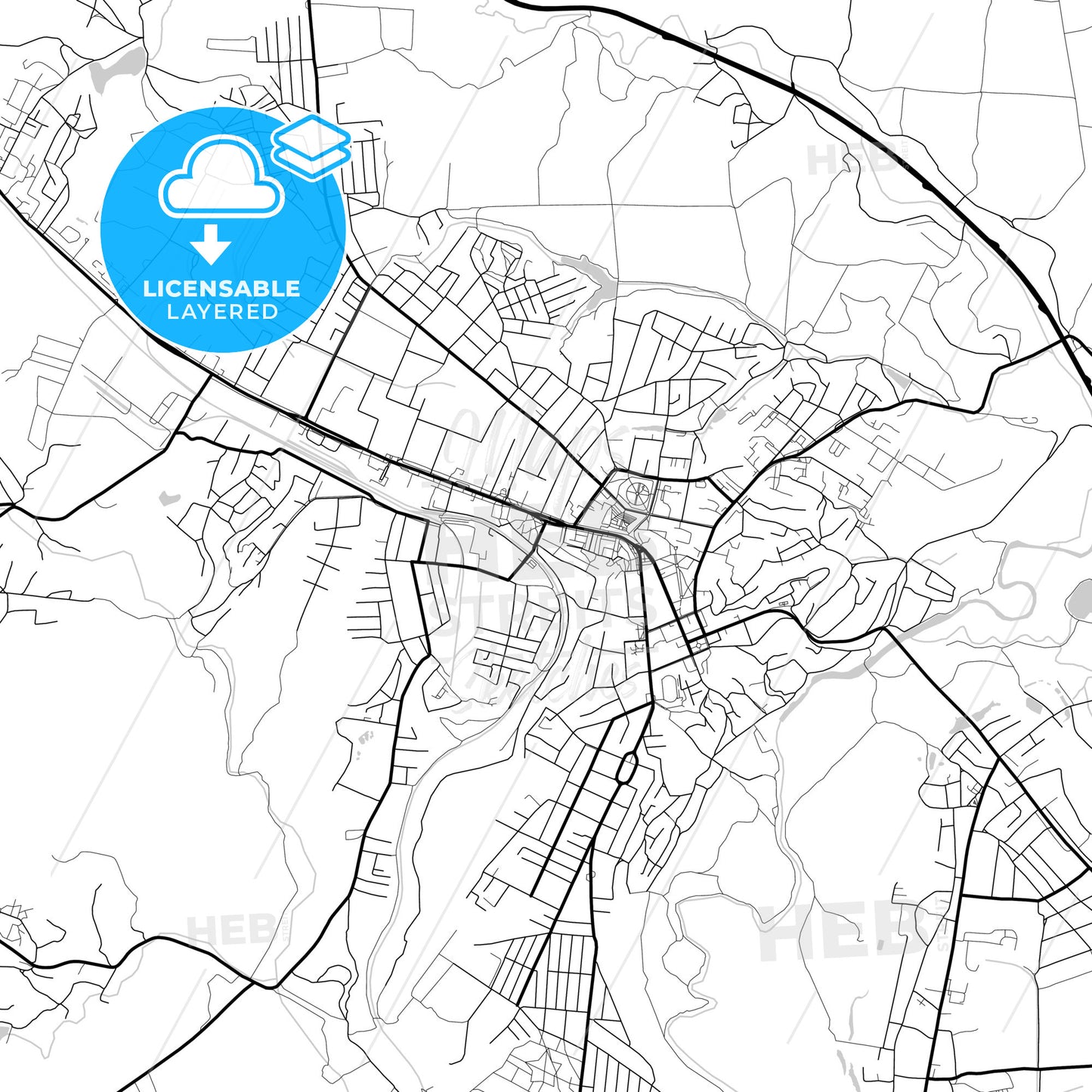 Layered PDF map of Lubny, Poltava Oblast, Ukraine