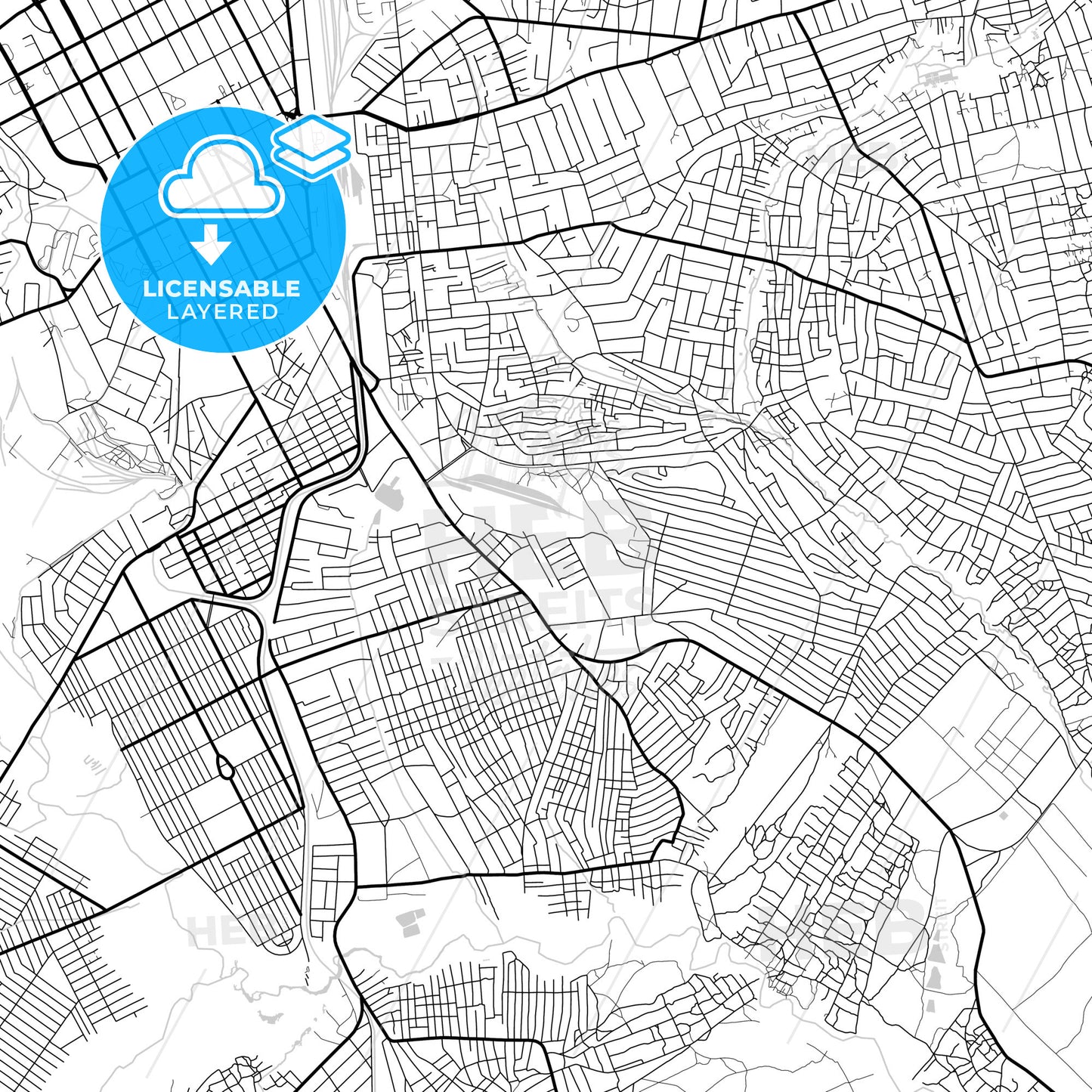 Layered PDF map of Lubumbashi, DR Congo