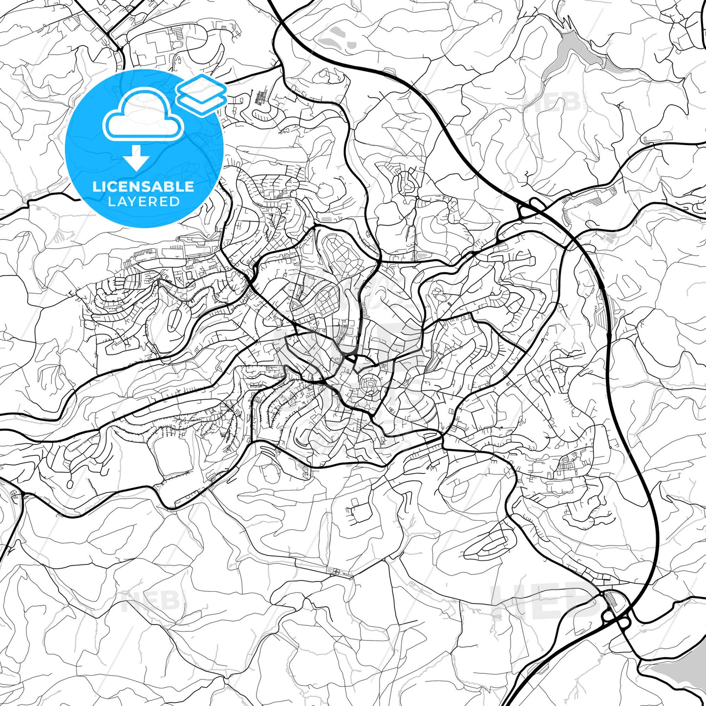 Layered PDF map of Ludenscheid, North Rhine-Westphalia, Germany