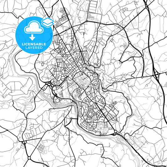 Layered PDF map of Lugo, Spain