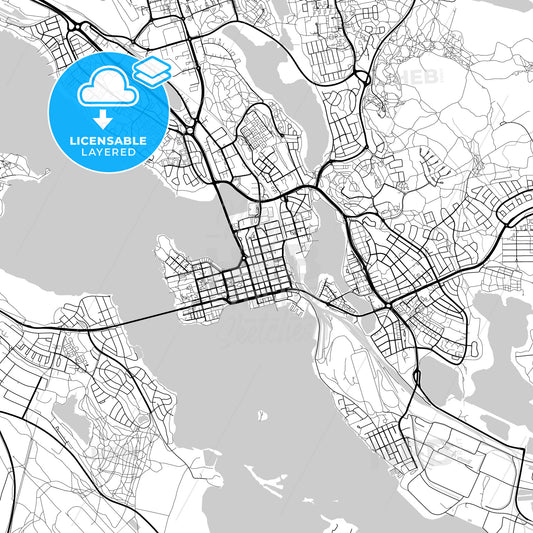 Layered PDF map of Luleå, Sweden