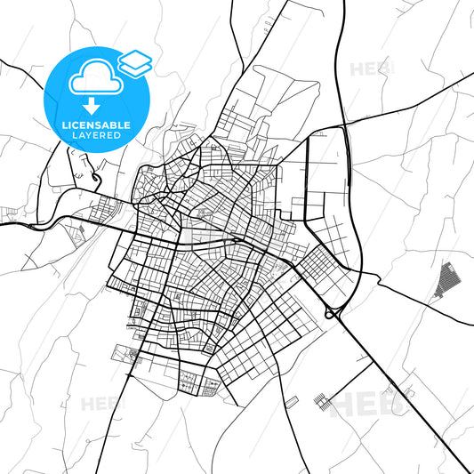 Layered PDF map of Lüleburgaz, Kırklareli, Turkey