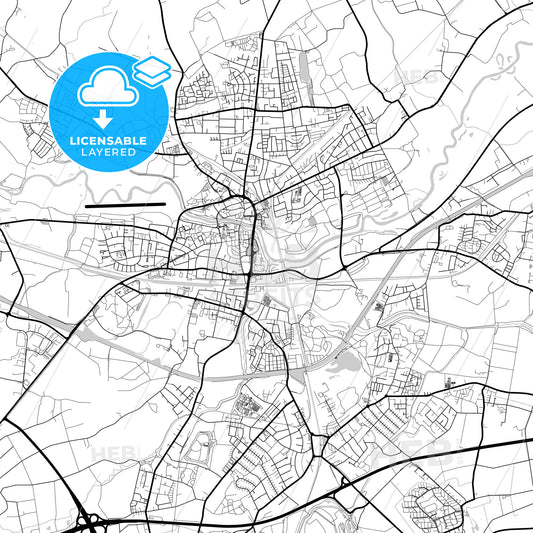 Layered PDF map of Lunen, North Rhine-Westphalia, Germany