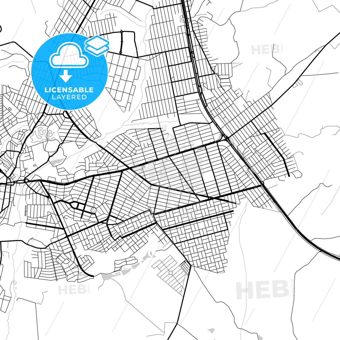 Layered PDF map of Luziania, Brazil