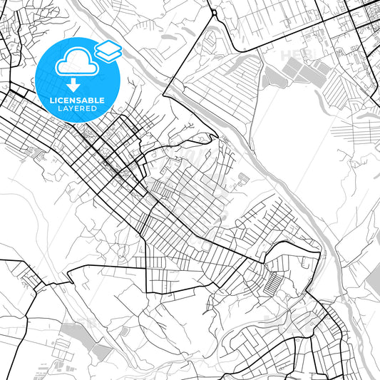 Layered PDF map of Lysychansk, Luhansk Oblast, Ukraine
