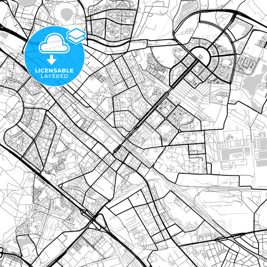 Layered PDF map of Lyubertsy, Moscow Oblast, Russia