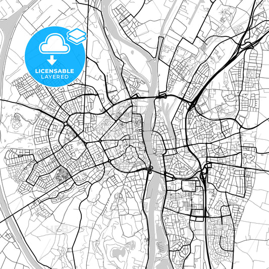 Layered PDF map of Maastricht, Limburg, Netherlands