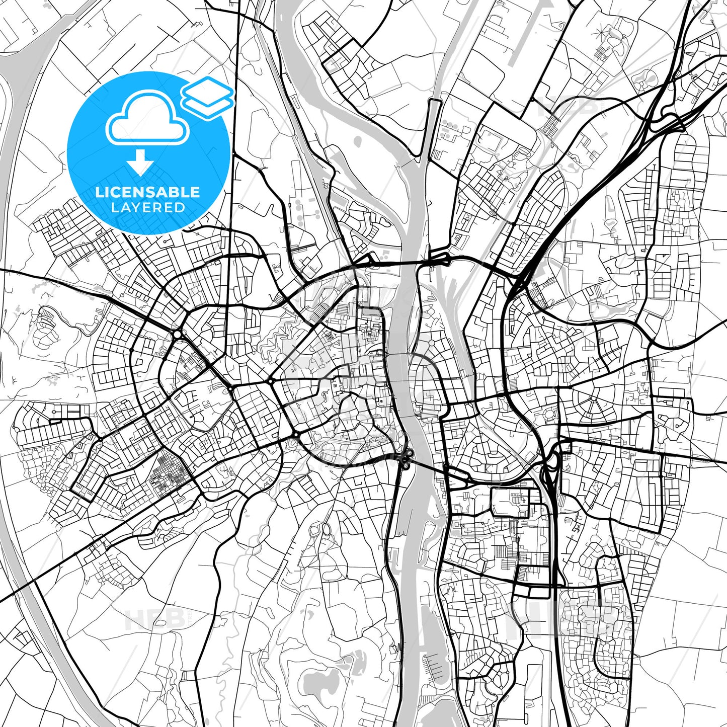 Layered PDF map of Maastricht, Limburg, Netherlands