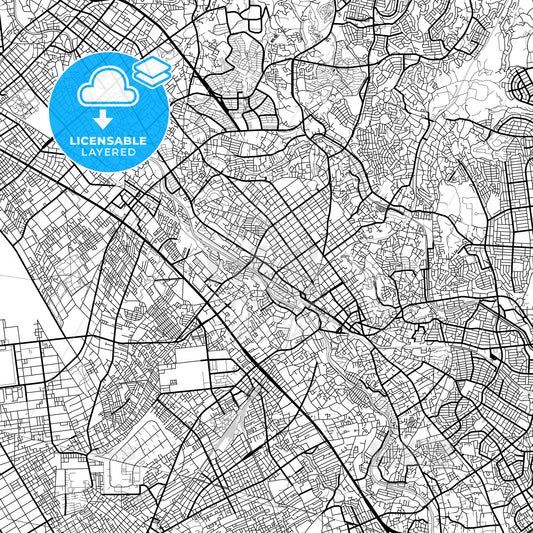 Layered PDF map of Machida, Tokyo, Japan