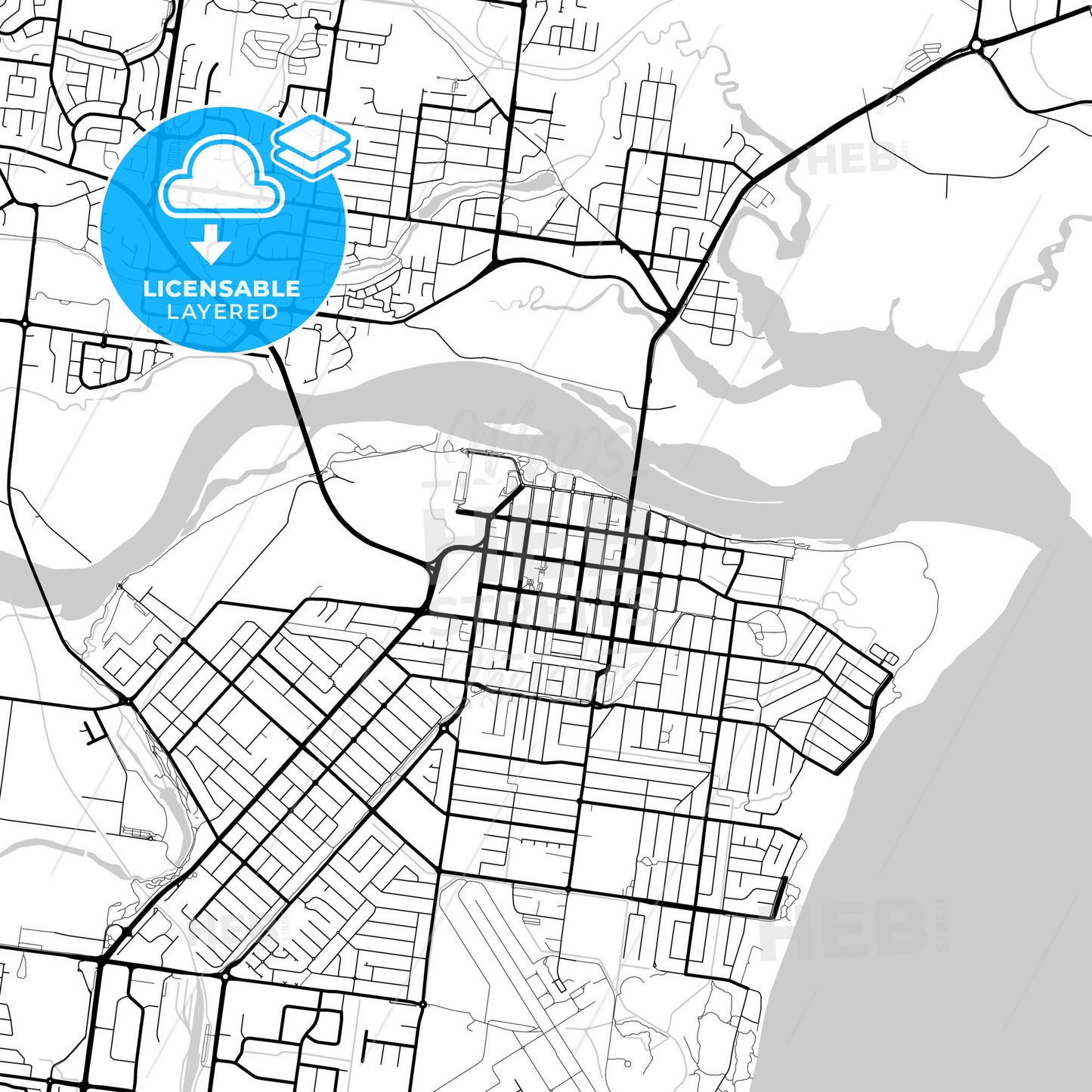 Layered PDF map of Mackay, Queensland, Australia