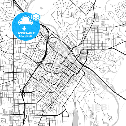 Layered PDF map of Macon, Georgia, United States