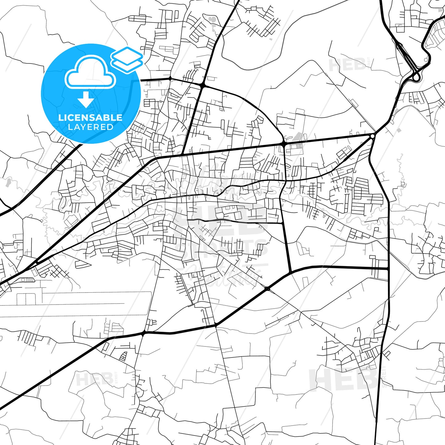 Layered PDF map of Mae Sot, Tak, Thailand