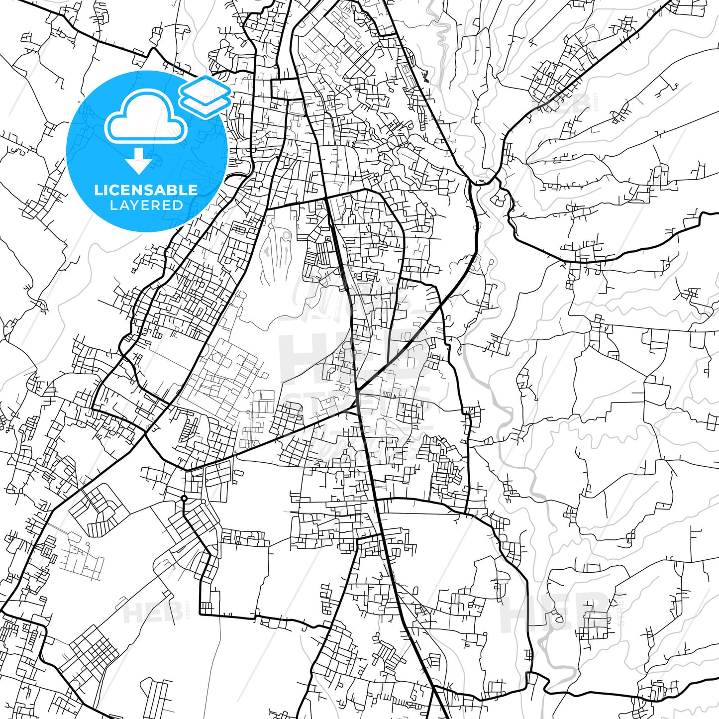 Layered PDF map of Magelang, Central Java, Indonesia