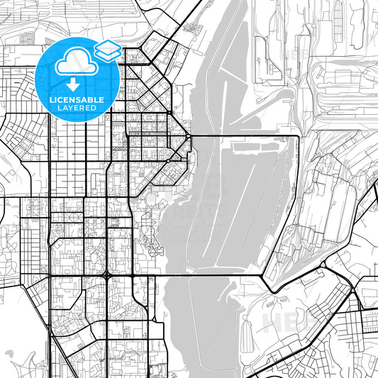 Layered PDF map of Magnitogorsk, Chelyabinsk Oblast, Russia