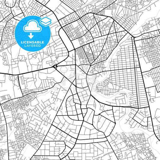 Layered PDF map of Maiduguri, Nigeria