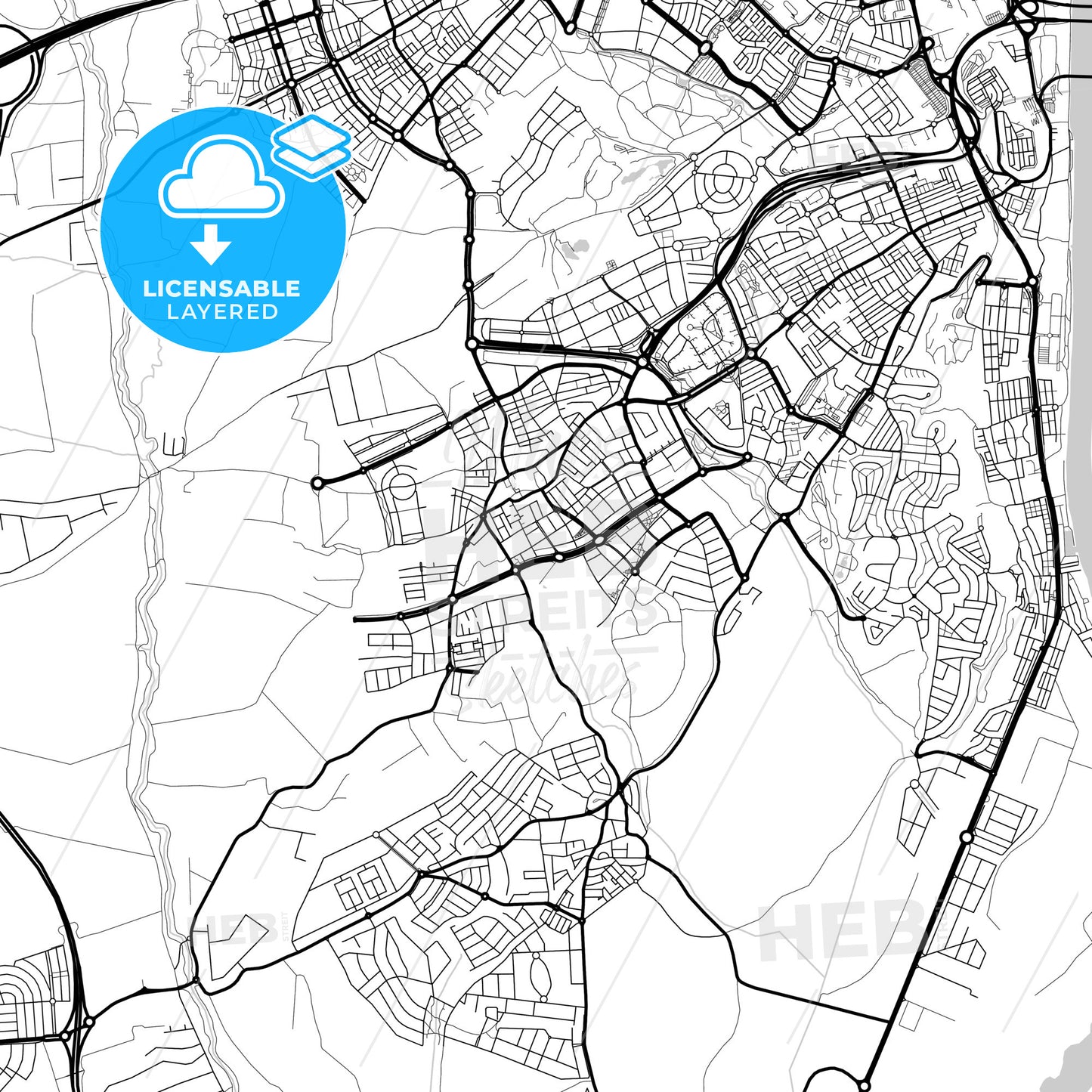 Layered PDF map of Mairena del Aljarafe, 41927, Spain