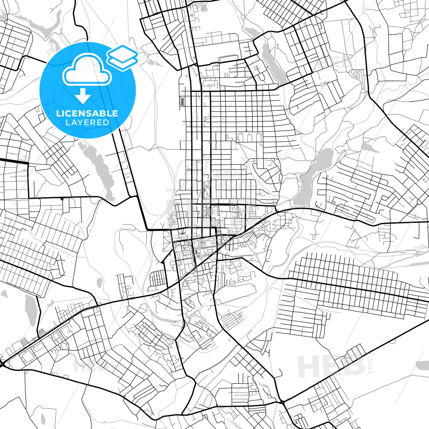 Layered PDF map of Makiivka, Donetsk Oblast, Ukraine