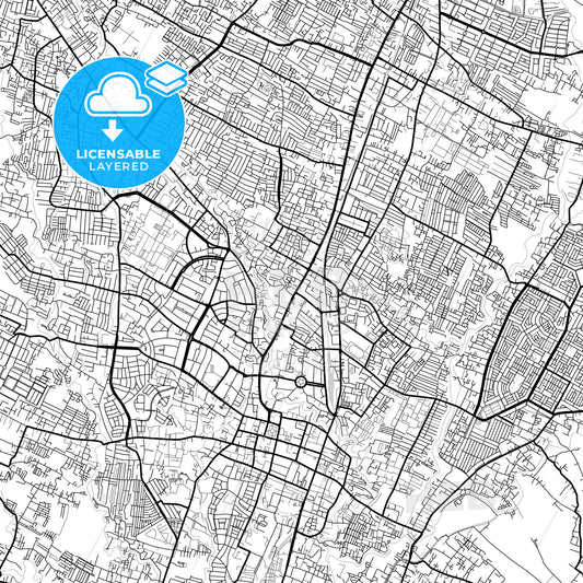 Layered PDF map of Malang, East Java, Indonesia