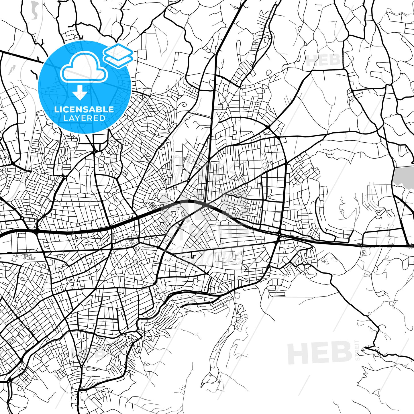 Layered PDF map of Malatya, Malatya, Turkey