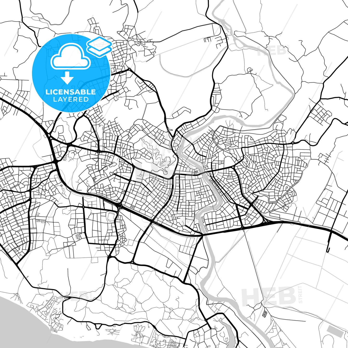 Layered PDF map of Manavgat, Antalya, Turkey