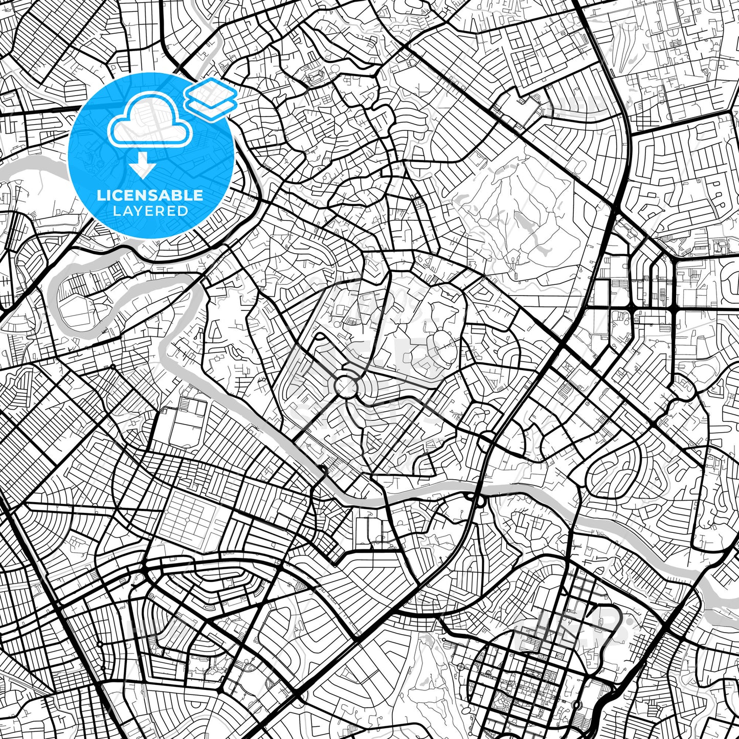 Layered PDF map of Mandaluyong, Philippines