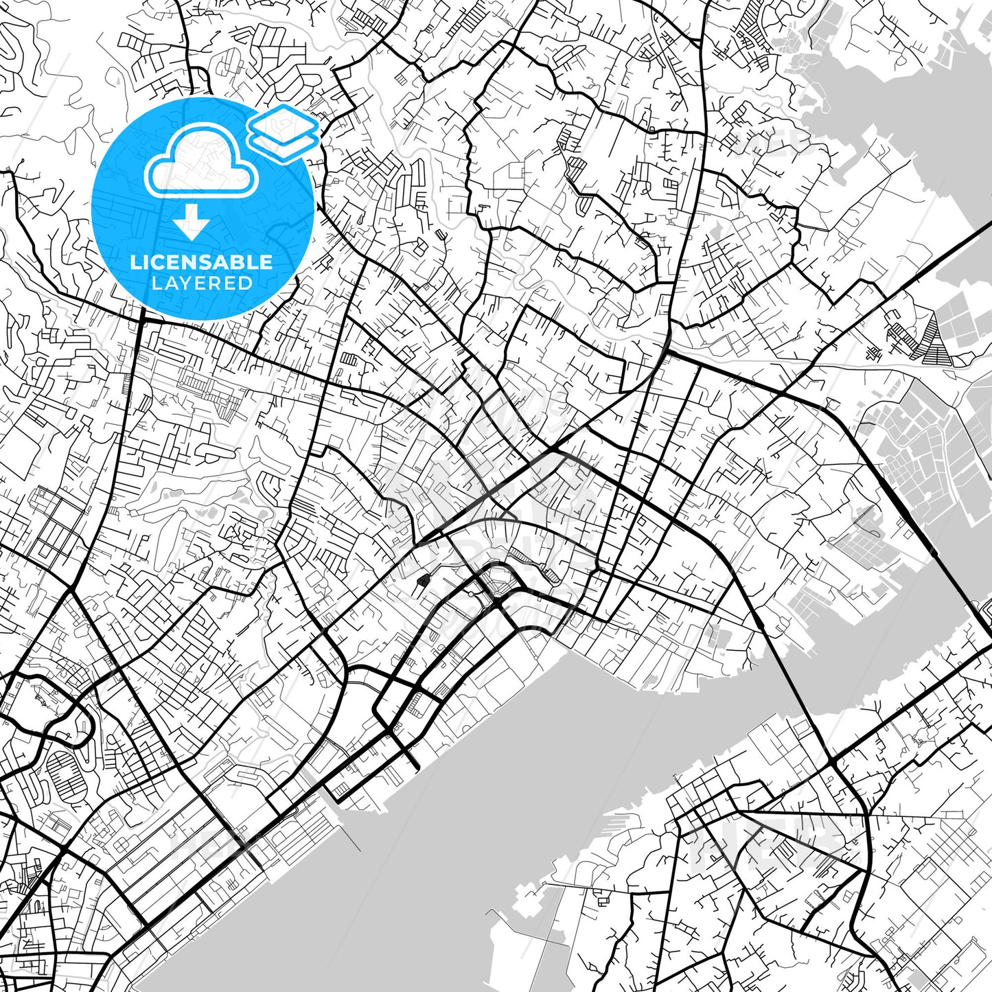 Layered PDF map of Mandaue, Cebu, Philippines