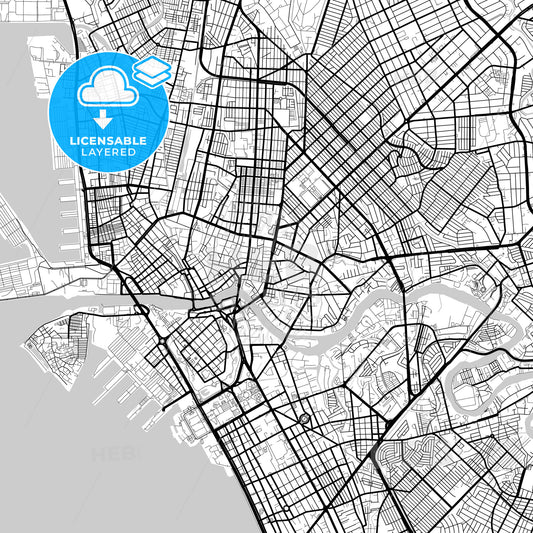 Layered PDF map of Manila, Philippines