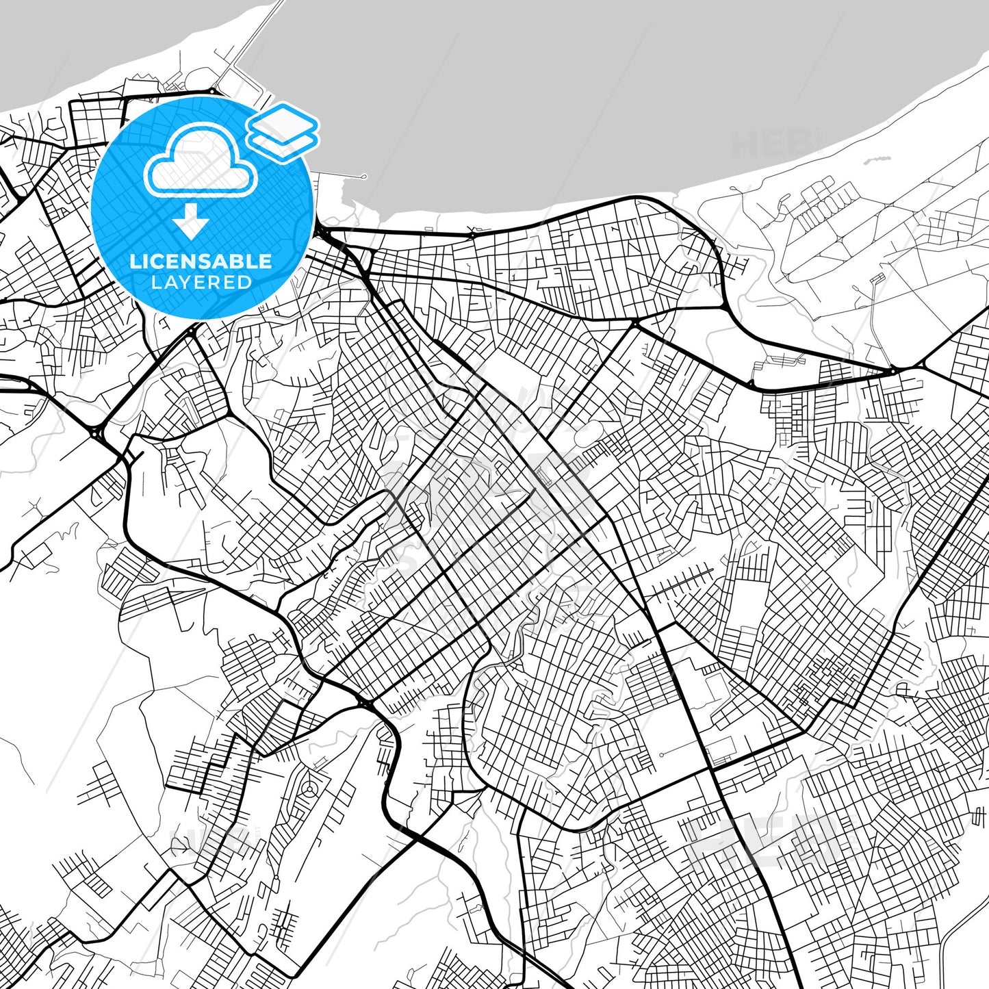 Layered PDF map of Manta, Ecuador