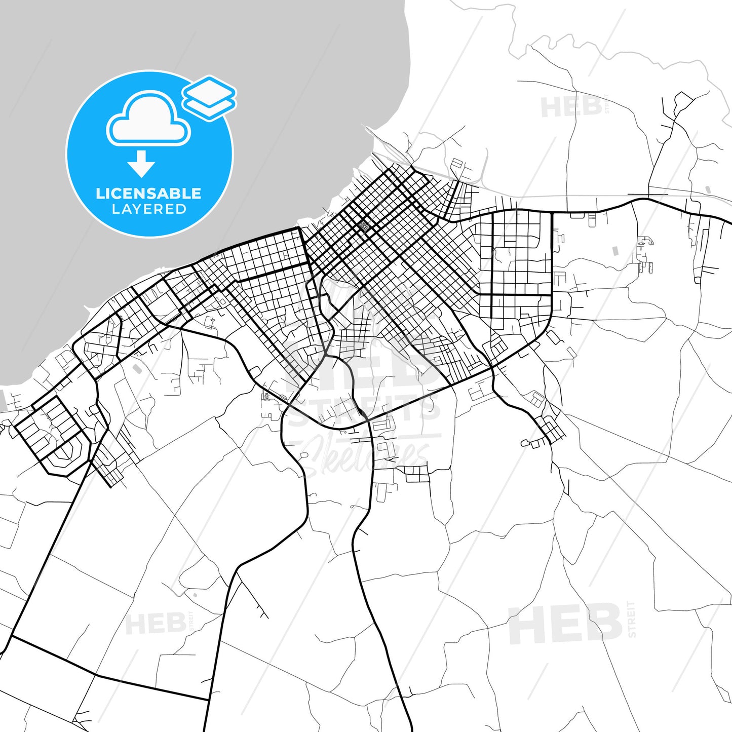 Layered PDF map of Manzanillo, Granma, Cuba