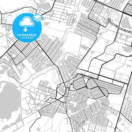 Layered PDF map of Maracanau, Brazil