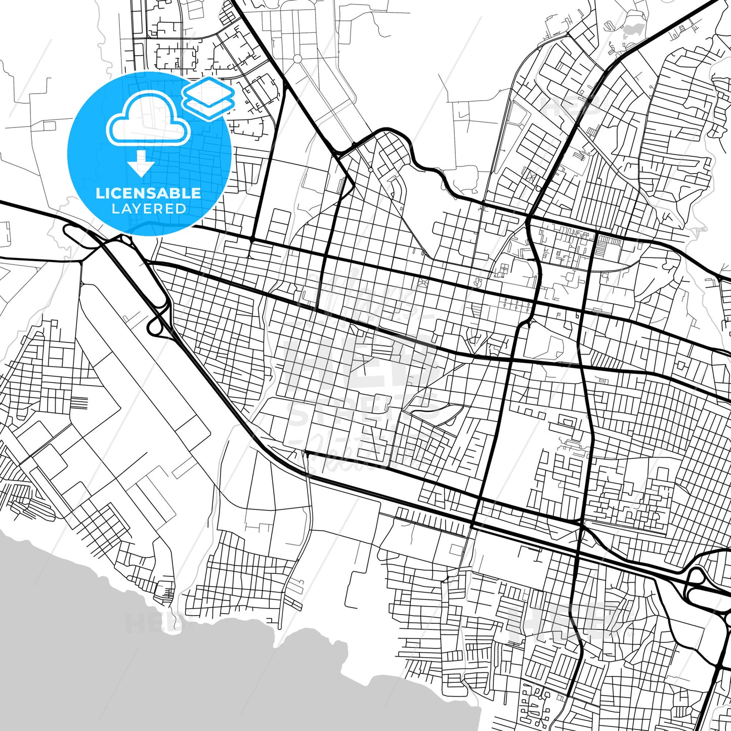 Layered PDF map of Maracay, Venezuela