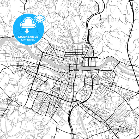 Layered PDF map of Maribor, Slovenia