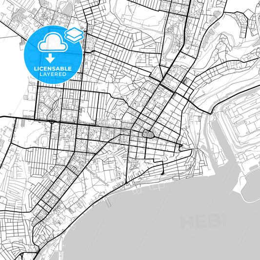 Layered PDF map of Mariupol, Donetsk Oblast, Ukraine