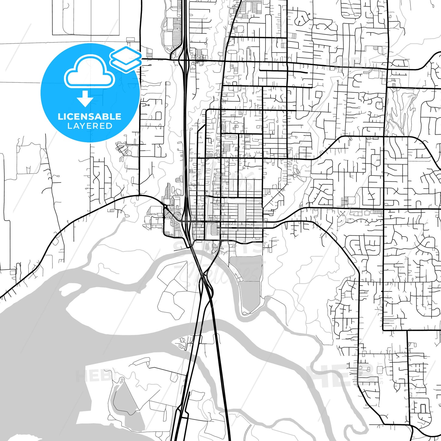 Layered PDF map of Marysville, Washington, United States