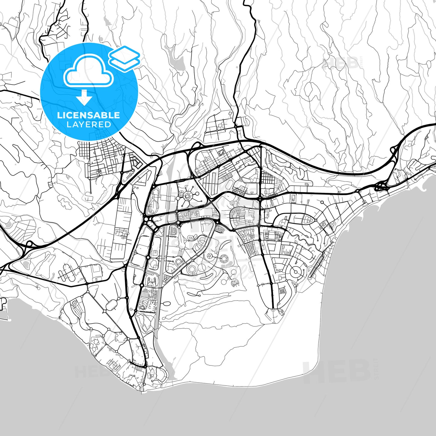 Layered PDF map of Maspalomas, Las Palmas, Spain