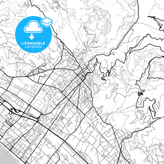 Layered PDF map of Massa, Tuscany, Italy