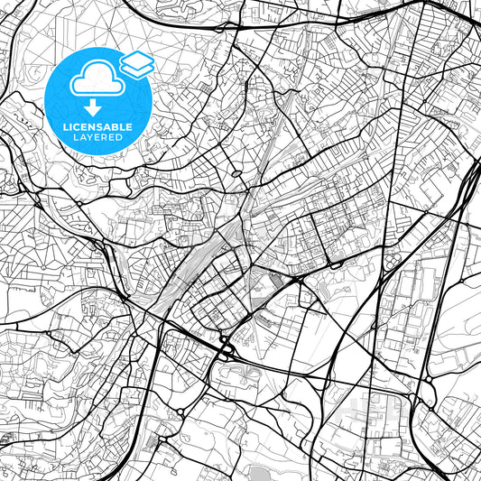 Layered PDF map of Massy, Essonne, France
